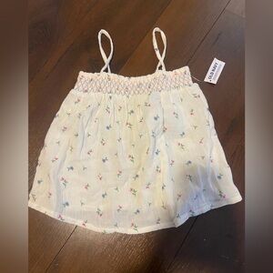 Old navy 5t toddler girls new  embroidered flowy tank Top shirt smocked floral